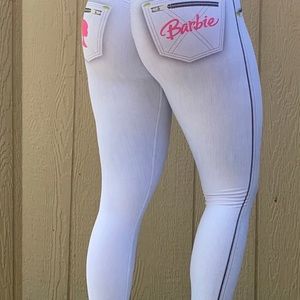 In Search of Evy fit active wear fake jean leggings